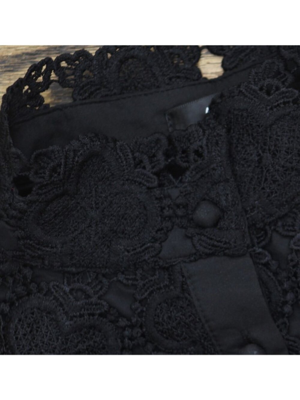 NWT Aqua Womens Floral Lace Mock Neck Mini Dress IDM11073 Black S - Picture 8 of 9